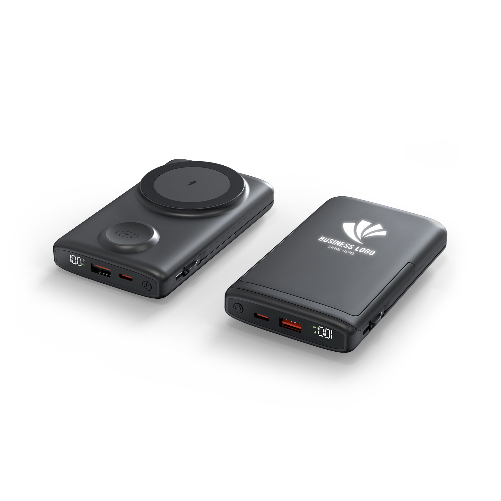 P300 Apple & Samsung Watch Charger Magsafe Wireless Power Bank 10000mAh Phone Wireless Charger 15W with Built-in Fast Charging Cables and Folding Metal Phone Stand